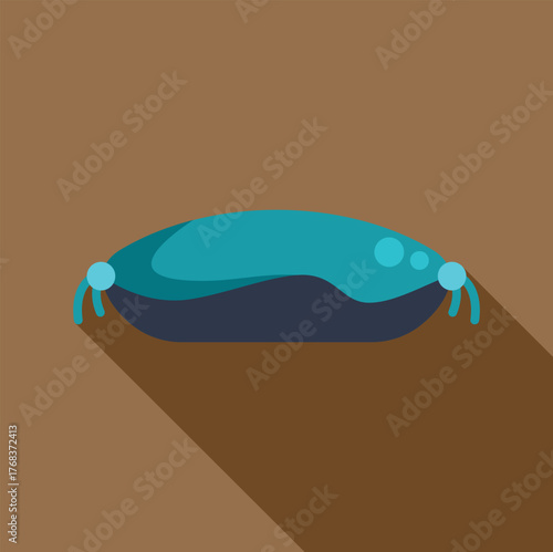 Turquoise inflatable travel pillow ensuring comfortable sleep during long trips, featuring integrated earplugs for enhanced relaxation