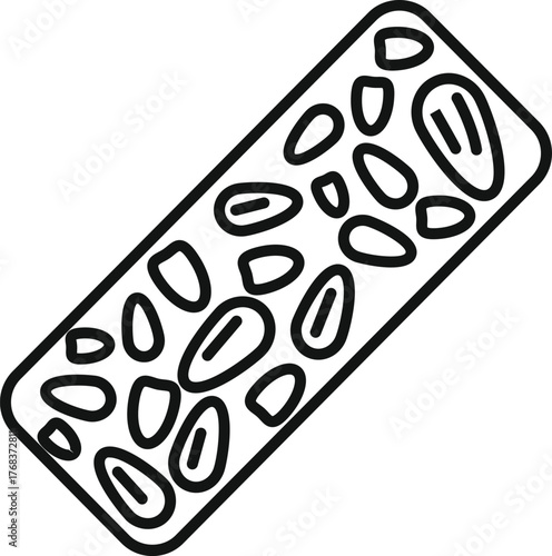 Cereal bar made with goji berries, sunflower and sesame seeds promoting healthy food choices