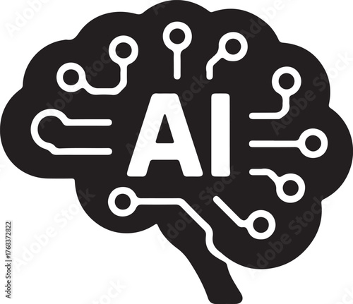 Abstract ai brain network visualization with neural connections