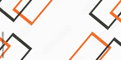 Bright black banner with a trend orange stripes