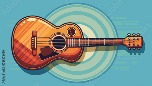 Very beautiful, guitar with copy space, featuring a sleek instrument body, strings, and elegant design, set against a clean background ideal for text, branding, or creative music-related composition.