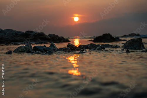 Photography sunrise on the sea at les issambres