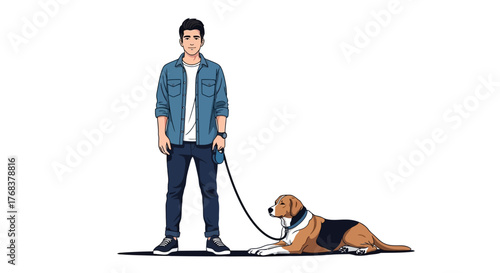 A casual day with a faithful dog representing companionship and modern urban lifestyle