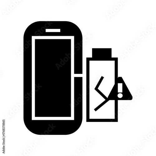 phone battery alert caution notification error vector illustration