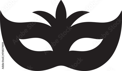 Mardi gras mask silhouette icon