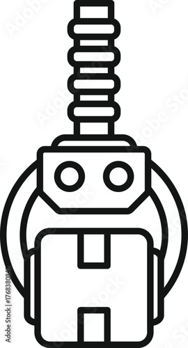 Robotic arm lifting cardboard box, representing warehouse automation and efficiency in modern logistics