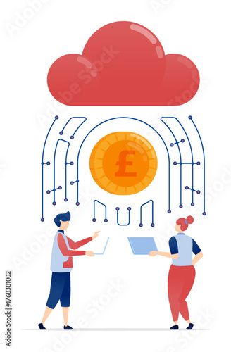 Financial Transactions with Cloud Networks Representing Digital Money Transfer Blockchain and Cryptocurrency Connection
