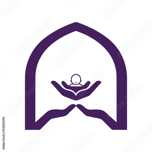 Purple ribbon and baby silhouette vector design pack for World Prematurity Day, preterm birth awareness, healthcare and charity campaign art