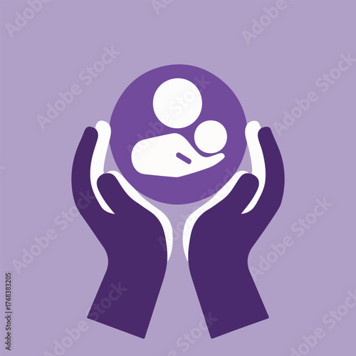 Purple ribbon and baby silhouette vector design pack for World Prematurity Day, preterm birth awareness, healthcare and charity campaign art