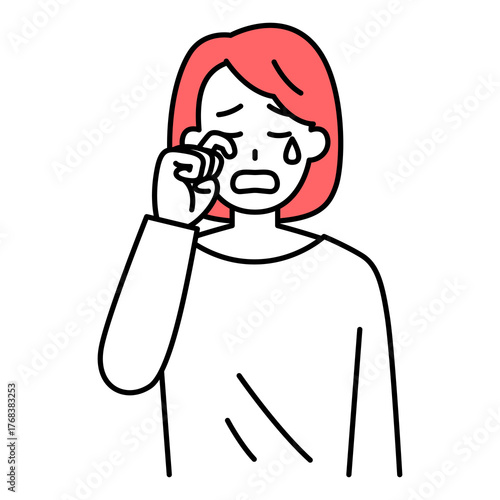 泣く若い女性