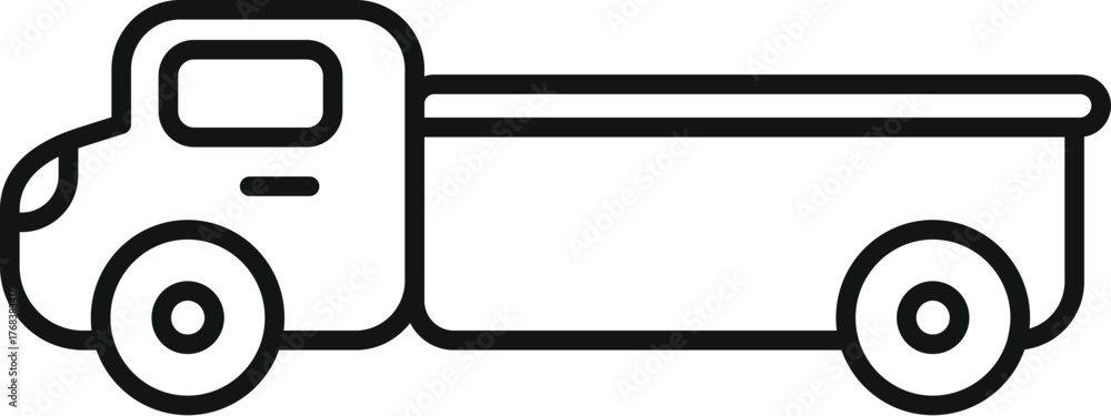 Fototapeta premium Small tipper truck isolated on white background, showing cargo bed from a side view