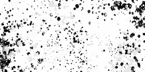 Abstract black and gray ink blots on white background, splatter splash paint transparent overlay background, pattern of black ink splatters watercolor splash  creating a swirling, dynamic effect.