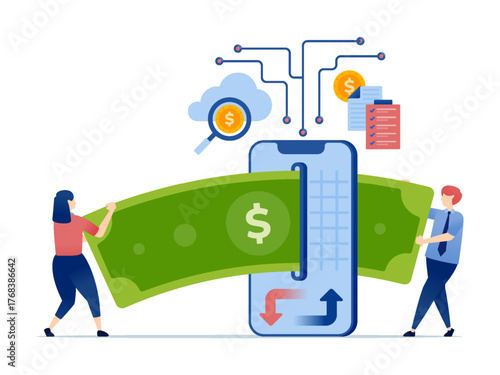 Secure banking apps for online debt transfer, loan service, and management