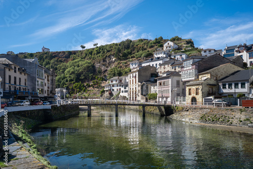 Panoramic view of Luarca city. Asturias. Spain