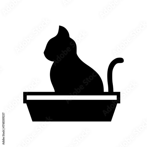Cat litter box isolated icon graphic vector