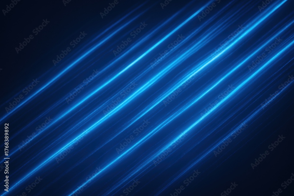 Fototapeta premium Abstract blue light streaks create a dynamic, modern background with a futuristic feel.