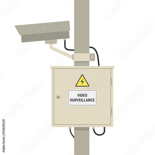 Outdoor CCTV Video Surveillance System Mounted on Vertical Pole