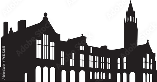 PrinFlat Design Vector of a Corporate or University Buildingt