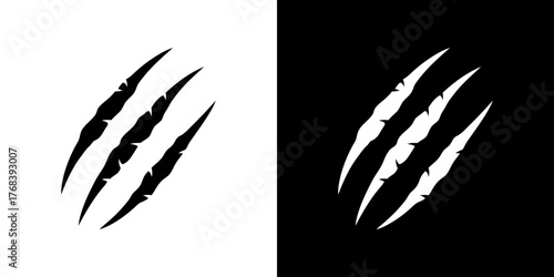 Black and white claw marks on white and black