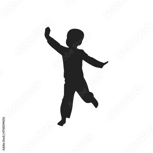silhouette of children playing