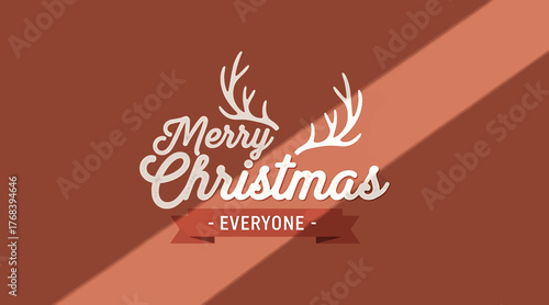 Elegant merry christmas greeting, featuring stylized antlers and a warm brown backdrop, perfect for spreading holiday cheer to everyone this festive season