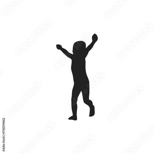 silhouette of children playing