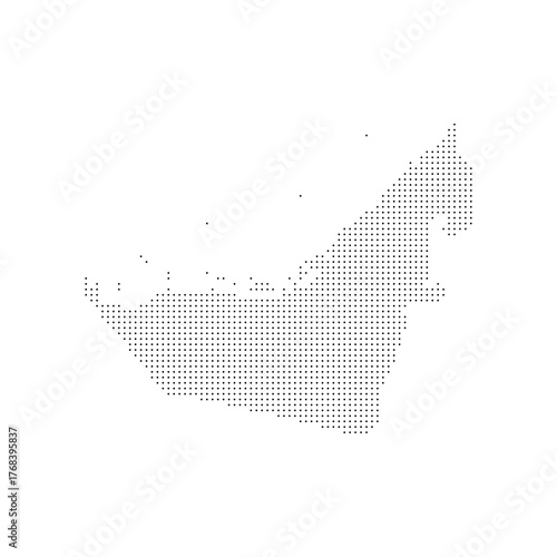 united arab emirates dotted halftone map vector illustration. UAE geographic map on a white background for banner, website, infographic, education. world map circle