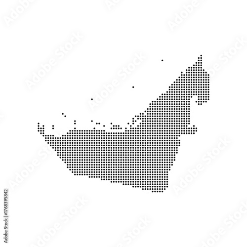 united arab emirates dotted halftone map vector illustration. UAE geographic map on a white background for banner, website, infographic, education. world map circle