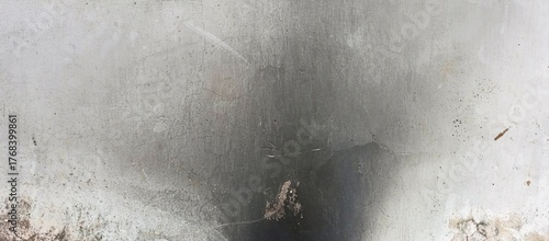 Dark Smoke Stain on Old Gray Concrete Wall