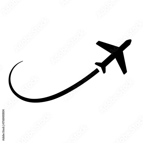 Airplane path icon. airplane take off showing travel design. flat vector illustration simple design.