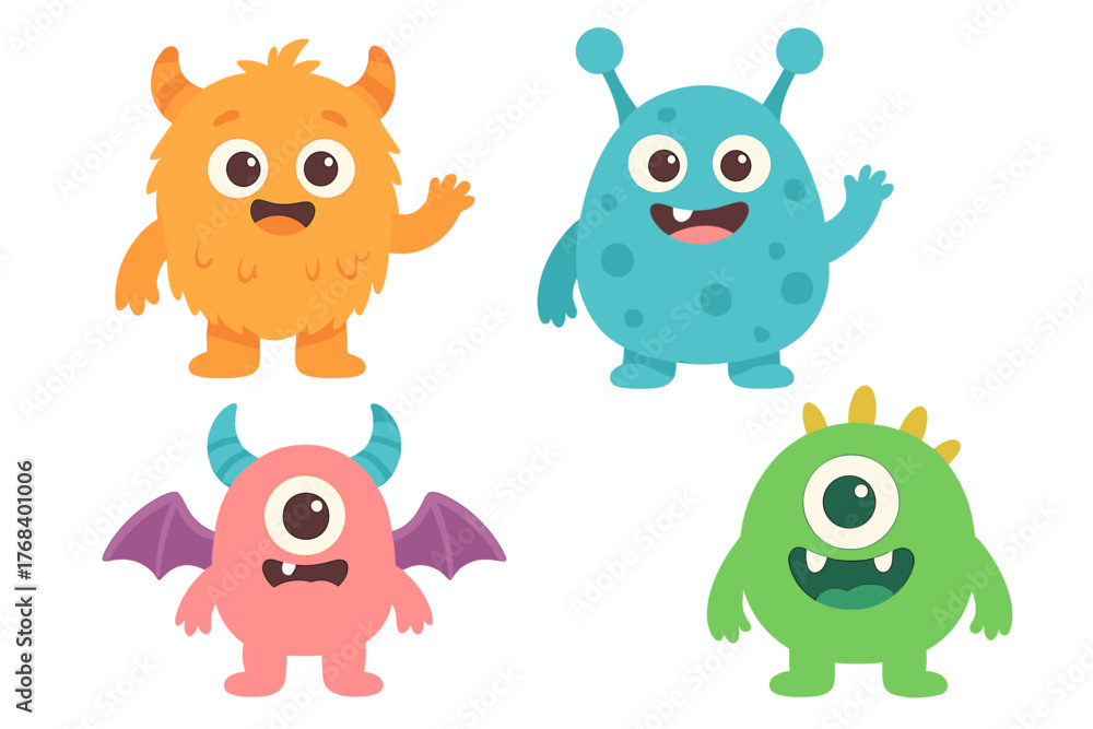 Naklejka premium of colorful baby monster sublimation clipart