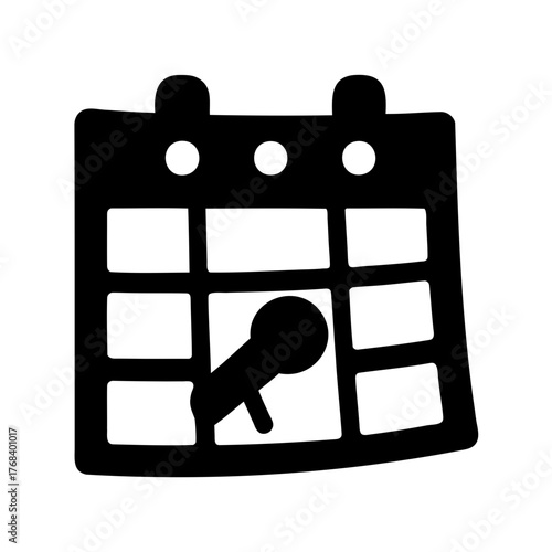 Black vector icon representing a scheduled event, possibly music or performance based