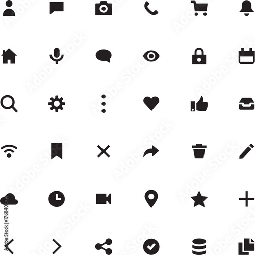 Essential Minimal icon set Modern fiat vector collection                                                 
