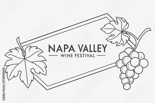 Flat modern design of Napa Valley wine festival vector minimal look
