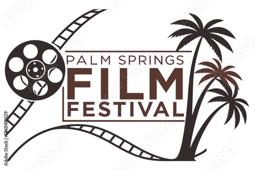 Flat modern design of Palm Springs film festival vector art
