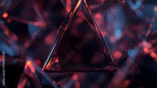Fototapeta Naklejka Na Ścianę i Meble -  macro of realistic 3d triangle futuristic appearance of an abstract background	