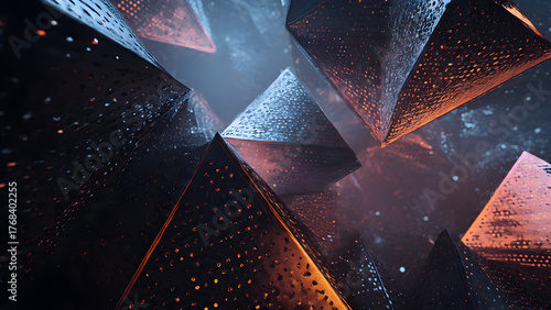 Fototapeta Naklejka Na Ścianę i Meble -  macro of realistic 3d triangle futuristic appearance of an abstract background	