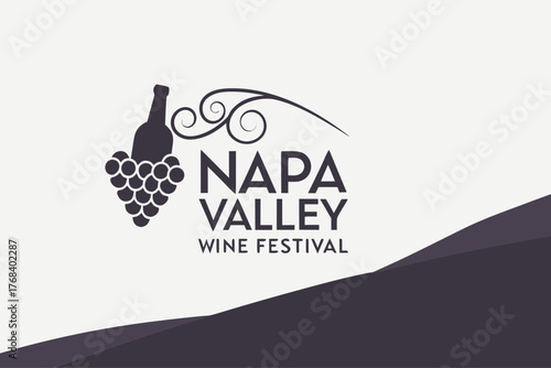 Flat modern design of Napa Valley wine festival vector minimal look
