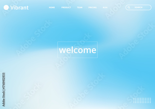 Abstract blue and white gradient background with the word welcome in the center, suitable for website landing pages, digital art, and modern design concepts