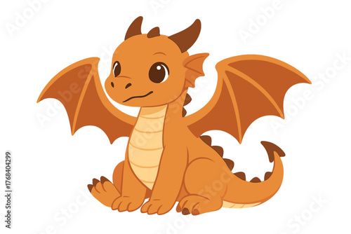 fantasy illustration of a baby wyvern, a mythical creature