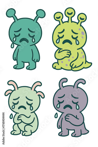 A cluster of charming yet sorrowful infant alien beasts
