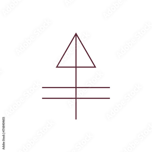 Esoteric geometric triangle with cross lines symbolizing spiritual ascension and universal balance.