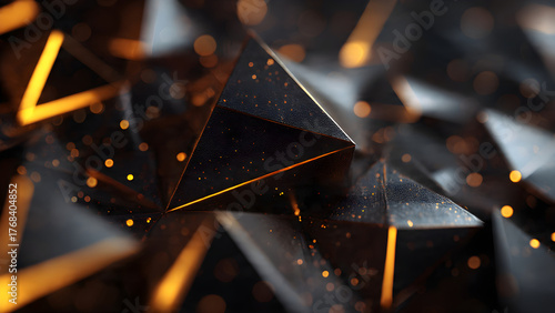 Fototapeta Naklejka Na Ścianę i Meble -  macro of realistic 3d triangle futuristic appearance of an abstract background	