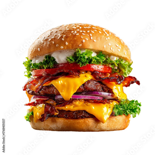 Delicious burgers png transparent isolated on with white background(3)