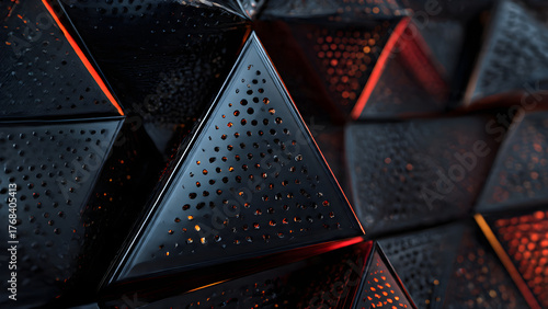 Fototapeta Naklejka Na Ścianę i Meble -  macro of realistic 3d triangle futuristic appearance of an abstract background	