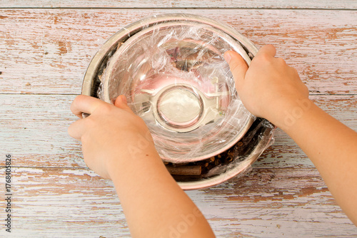 Step by step. How to create a vintage wooden fake vase. Step 5 from 6.
