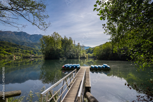 canoe landing stage at the Valdemurio reservoir