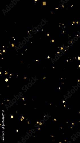 Golden confetti with alpha channel. Vertical. ProRes4444 #01