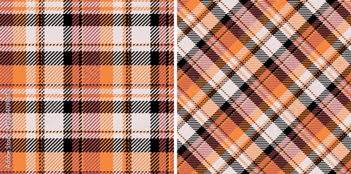 Warm, cozy tartan patterns in hues of orange, peach, and black. Perfect for autumnal designs, textiles, or graphic elements. Classic, versatile, and inviting.