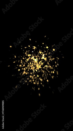 Golden confetti with alpha channel. Vertical. ProRes4444 #02